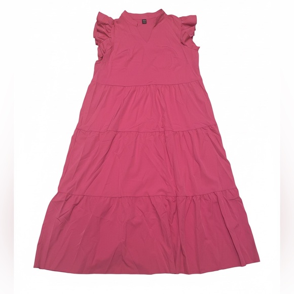 SHEIN Pink Tiered Midi Dress XL - Picture 5 of 6